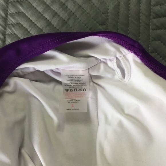 Purple Halter One Piece swim suit, size large - Picture 3 of 3